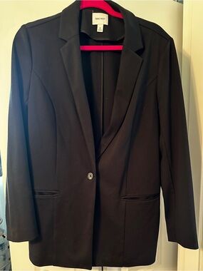 Nine West Black Single-Button Tailored Blazer